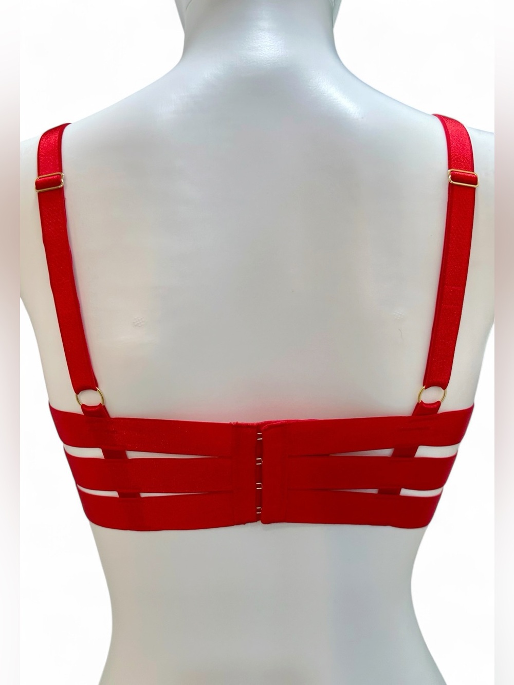 Victoria’s Secret Very Sexy Strappy Unlined Balconette Bra Red 34C - Picture 4 of 8